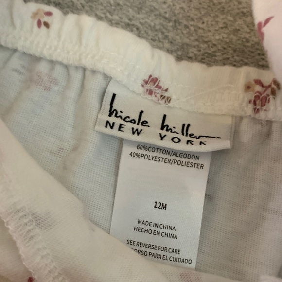 Nicole Miller Baby girl Floral Baby Tops and Pink Shorts Skort Set 12 months - Picture 5 of 12